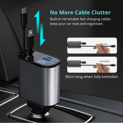 Nextro™ 4-in-1 Retractable Fast Car Charger
