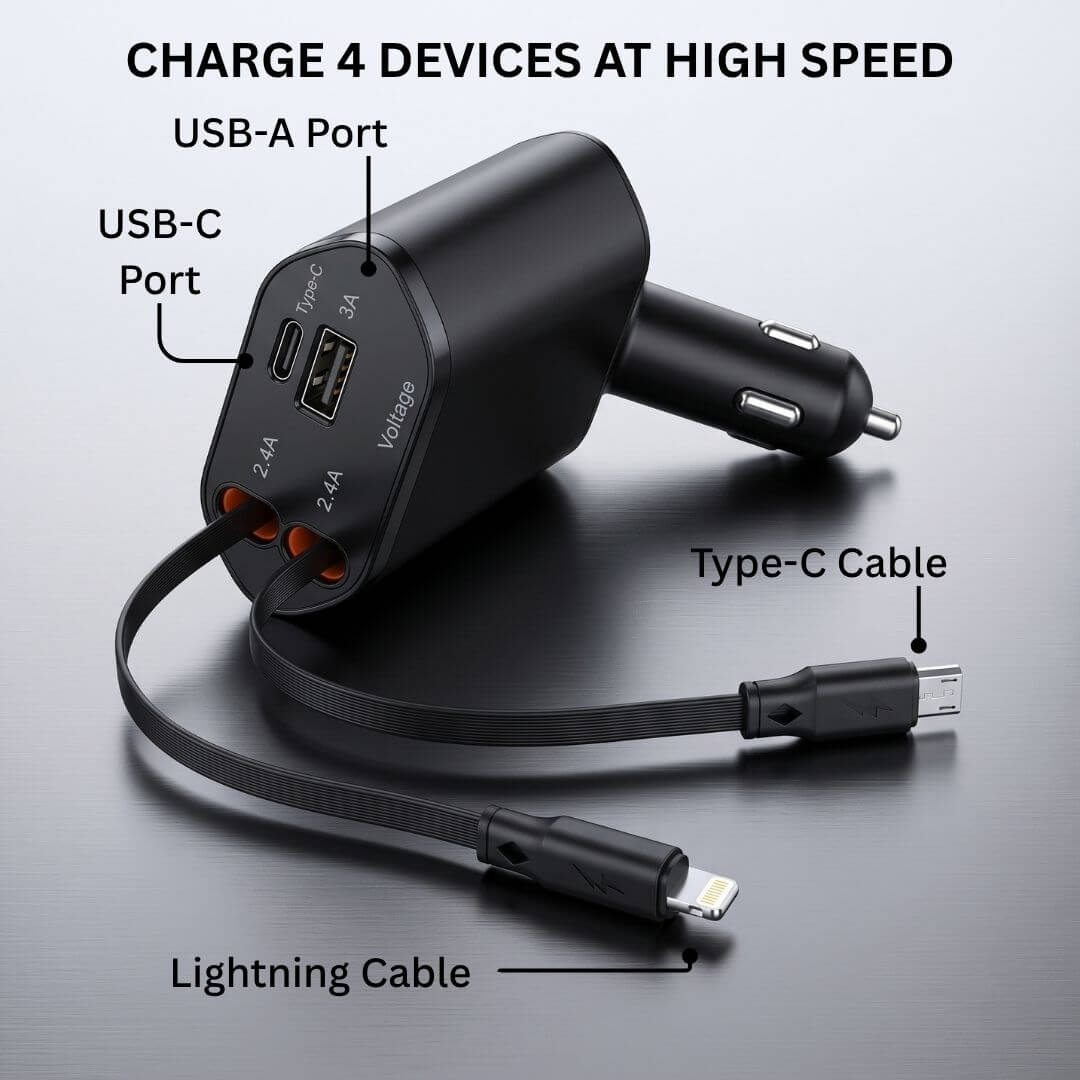 Tangle-Free Fast Car Charger