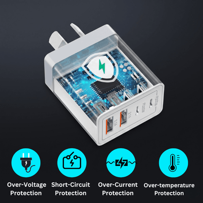 NexCharge 55W 4-Port Wall Plug
